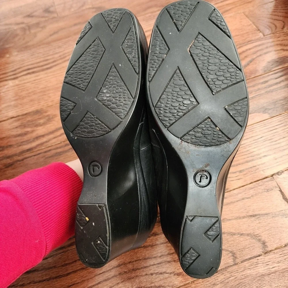 Rockport Wedge Loafers Women 7M Black Professional Comfort Office Wear Durable